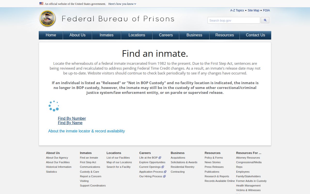 Baltimore City federal custody record search without booking photos